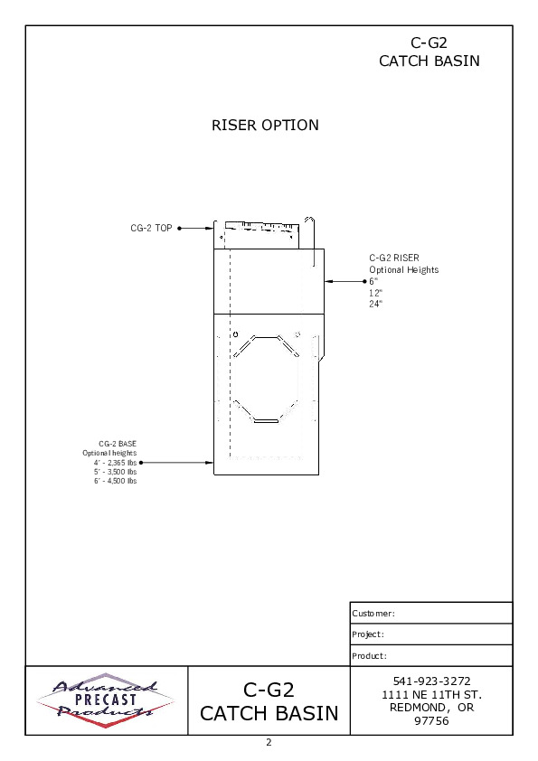 CG2 Catch Basin Advanced Precast Products